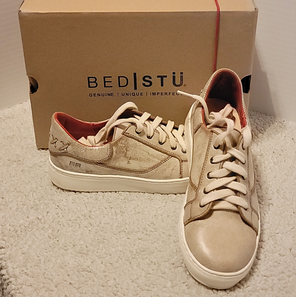 BED|STU Cream and Tan Sneakers